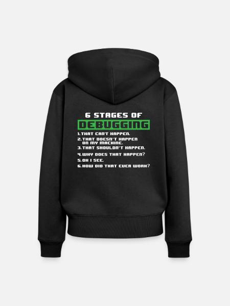 Debugging Programmierer - Frauen Premium Bio Zip Hoodie - Schwarz