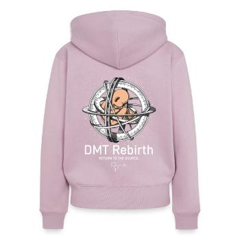 Psychedelische DMT-Reise - Frauen Premium Bio Zip Hoodie - Altrosa - Hinten - Julia (174cm)