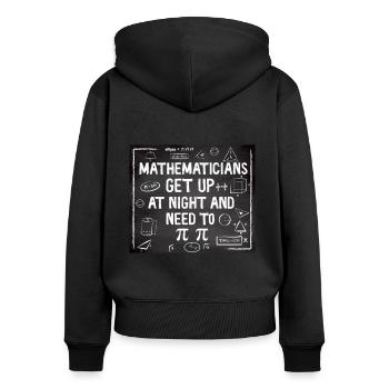 Math Mathématicien Math Funny Gift Pi - Sweat à capuche zippé Premium bio Femme - noir - Dos - Julia (174cm)