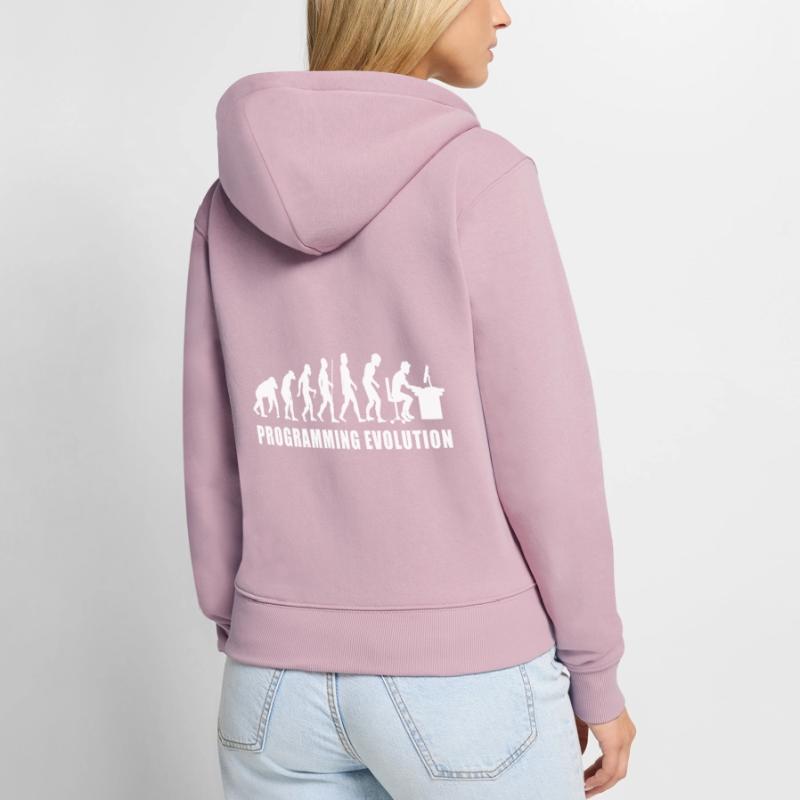 évolution de la programmation bogues de codage de code informatique Sweat à capuche zippé Premium bio Femme
