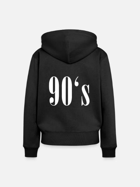 90's Nineties Neunziger - Frauen Premium Bio Zip Hoodie - Schwarz