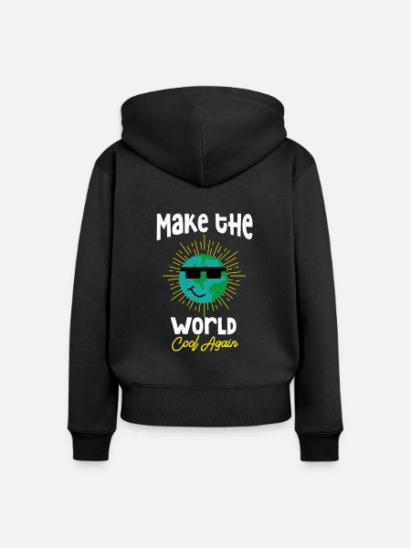 Klima Weltklimaschutz Klimaschutz Naturschutz - Frauen Premium Bio Zip Hoodie - Schwarz