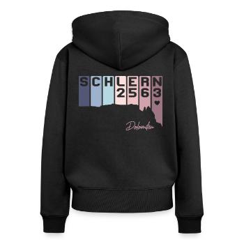 Schlern Sciliar Dolomiten Italien Südtirol Retro - Frauen Premium Bio Zip Hoodie - Schwarz - Hinten - Julia (174cm)