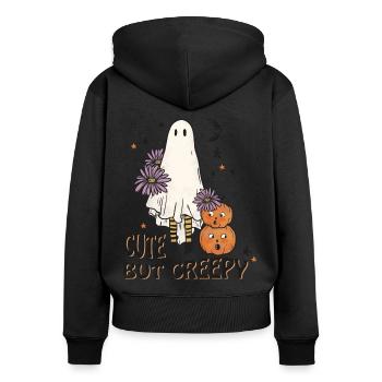 Horror Zauberei Magie Halloween T-Shirt Geschenk - Frauen Premium Bio Zip Hoodie - Schwarz - Hinten - Julia (174cm)