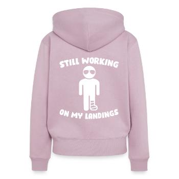 Zehenbruch Gebrochener Zeh Zehenfraktur - Frauen Premium Bio Zip Hoodie - Altrosa - Hinten - Julia (174cm)
