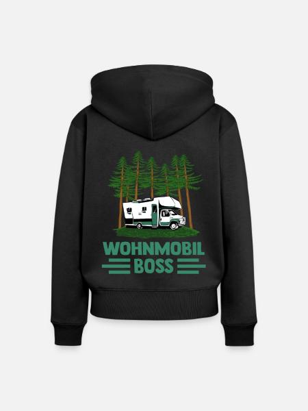 Wohnwagen Wohnmobil Caravan Camper - Frauen Premium Bio Zip Hoodie - Schwarz