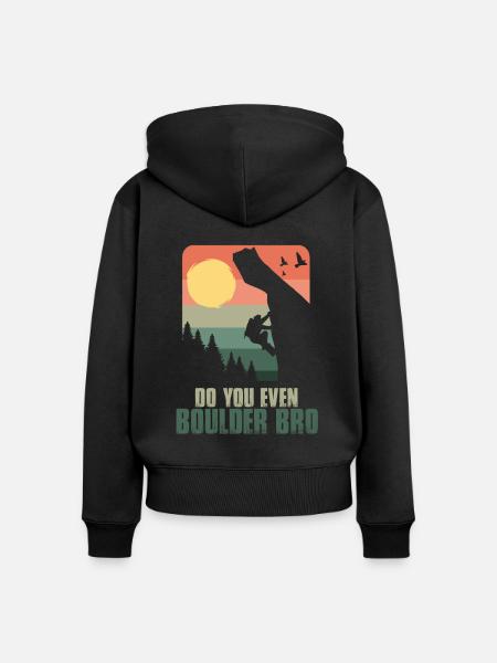 Bouldern - Frauen Premium Bio Zip Hoodie - Schwarz