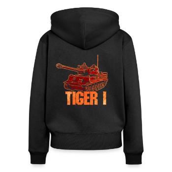Tiger 1 Panzer - Deutschland - Zweiter Weltkrieg - Frauen Premium Bio Zip Hoodie - Schwarz - Hinten - Julia (174cm)