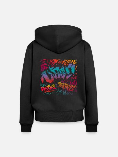 Graffiti Kunst - Frauen Premium Bio Zip Hoodie - Schwarz