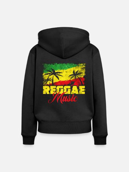 Reggae Musik - Frauen Premium Bio Zip Hoodie - Schwarz