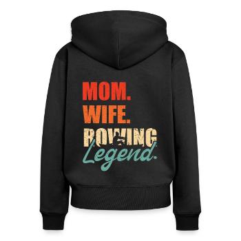 Mom Wife Rowing Legend Kayaking Canoe Rowing Club - Frauen Premium Bio Zip Hoodie - Schwarz - Hinten - Julia (174cm)