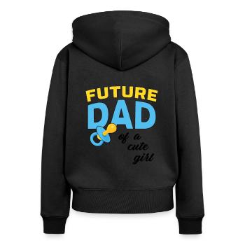 Future Dad Father's Day Dad To Be Daddy Family Chi - Frauen Premium Bio Zip Hoodie - Schwarz - Hinten - Julia (174cm)