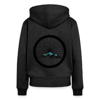 Wheel Graphic Road Bike Cyclist Cycling Sport Road - Frauen Premium Bio Zip Hoodie - Schwarz - Hinten - Julia (174cm)