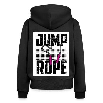 Jumping Rope Graphic Rope Jumping Rope Skipping Si - Frauen Premium Bio Zip Hoodie - Schwarz - Hinten - Julia (174cm)
