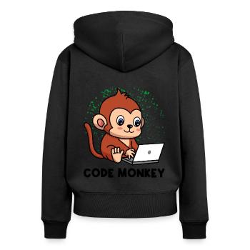 Code Monkey Programming Coder Computer Geek Develo - Frauen Premium Bio Zip Hoodie - Schwarz - Hinten - Julia (174cm)