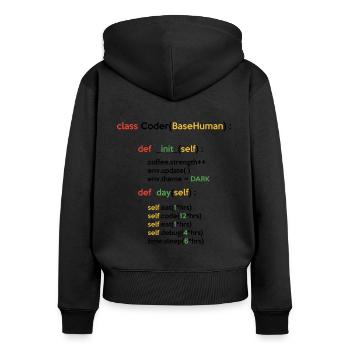 Class Coder Base Human Programming Coder Computer - Frauen Premium Bio Zip Hoodie - Schwarz - Hinten - Julia (174cm)