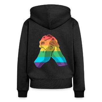 Pride Month - LGBT Gay Pride Transgender Community - Frauen Premium Bio Zip Hoodie - Schwarz - Hinten - Julia (174cm)