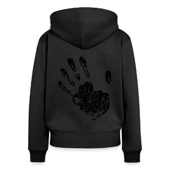 Be The Change Gay Pride Lgbtq Rainbow Transgender - Frauen Premium Bio Zip Hoodie - Schwarz - Hinten - Julia (174cm)
