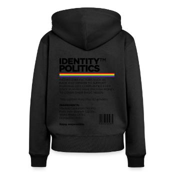 Identity Politics Pride Lgbtq Rainbow Transgender - Frauen Premium Bio Zip Hoodie - Schwarz - Hinten - Julia (174cm)