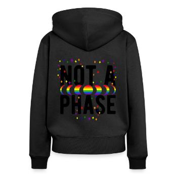 Not A Phase Gay Bisexual Pride Rainbow Lgbtq Diver - Frauen Premium Bio Zip Hoodie - Schwarz - Hinten - Julia (174cm)