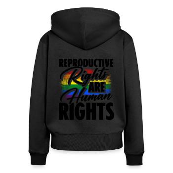 Reproductive Rights Are Human Rights Bisexual Tran - Frauen Premium Bio Zip Hoodie - Schwarz - Hinten - Julia (174cm)