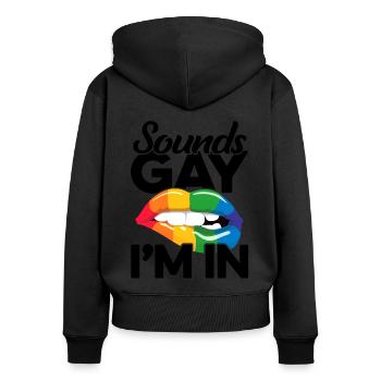 Sounds Gay I'm In Pride Rainbow Love Queer Diversi - Frauen Premium Bio Zip Hoodie - Schwarz - Hinten - Julia (174cm)