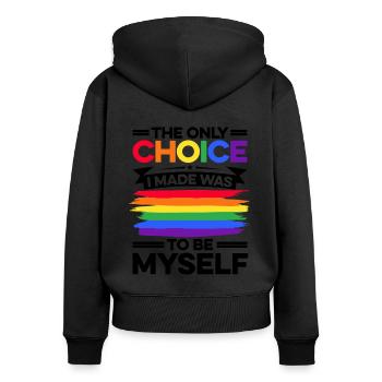 The Only Choice I Made Was To Be Myself Bisexual G - Frauen Premium Bio Zip Hoodie - Schwarz - Hinten - Julia (174cm)