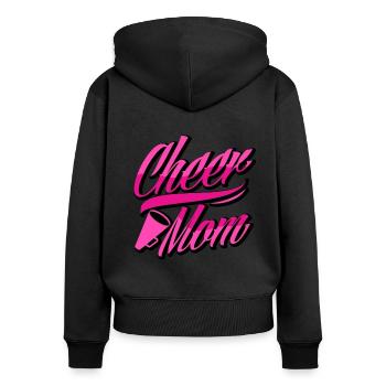 Cheer Mom Cheerleading Cheerleader Cheerdance Gymn - Frauen Premium Bio Zip Hoodie - Schwarz - Hinten - Julia (174cm)