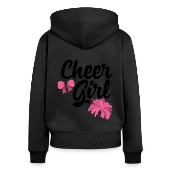 Cheer Girl Cheerleading Cheerleader Cheerdance Gym - Frauen Premium Bio Zip Hoodie - Schwarz - Hinten - Julia (174cm)
