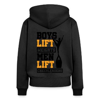 Boys Lift Weights Men Lift Cheerleaders Gymnast Ch - Frauen Premium Bio Zip Hoodie - Schwarz - Hinten - Julia (174cm)