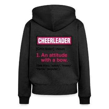 Cheerleader An Attitude With A Bow Cheerleader Che - Frauen Premium Bio Zip Hoodie - Schwarz - Hinten - Julia (174cm)