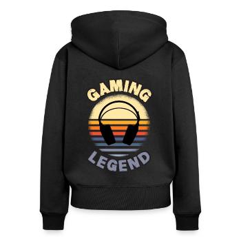 Gaming Legend Retro Video Game Player Console Pc G - Frauen Premium Bio Zip Hoodie - Schwarz - Hinten - Julia (174cm)