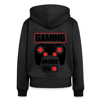 Gaming Mode On Video Game Player Gaming Games Nerd - Frauen Premium Bio Zip Hoodie - Schwarz - Hinten - Julia (174cm)