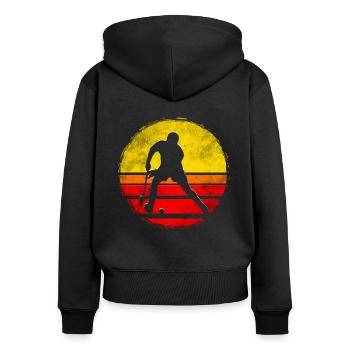 Floorball - Sweat à capuche zippé Premium bio Femme - noir - Dos - Julia (174cm)