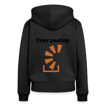 Copy Pasting Programming Coder Software Developer - Frauen Premium Bio Zip Hoodie - Schwarz - Hinten - Julia (174cm)