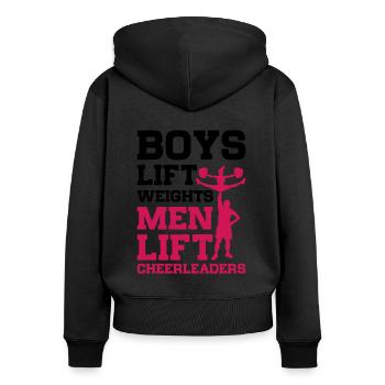 Boys Lift Weights Men Lift Cheerleaders Gymnast Ch - Frauen Premium Bio Zip Hoodie - Schwarz - Hinten - Julia (174cm)