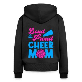 Loud And Proud Cheer Cheer Mom Cheerleading Cheerl - Frauen Premium Bio Zip Hoodie - Schwarz - Hinten - Julia (174cm)