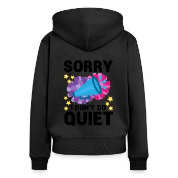 Sorry I Don't Do Quite Cheerleader Sports Cheering - Frauen Premium Bio Zip Hoodie - Schwarz - Hinten - Julia (174cm)