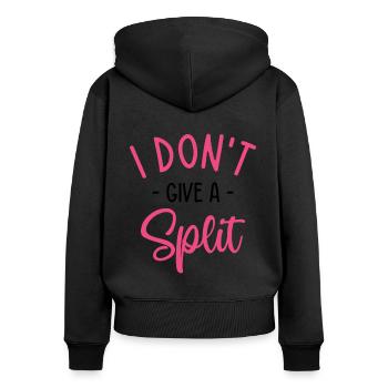 I Don't Give A Split Cheerleading Cheerleader Danc - Frauen Premium Bio Zip Hoodie - Schwarz - Hinten - Julia (174cm)