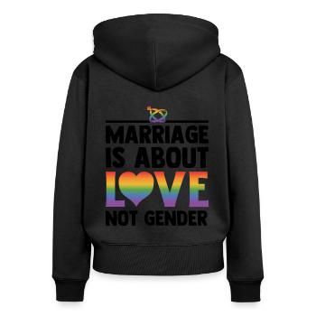 Marriage Is About Love Not Gender Lgbtq Diversity - Frauen Premium Bio Zip Hoodie - Schwarz - Hinten - Julia (174cm)
