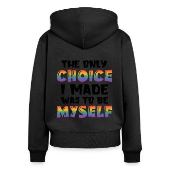 The Only Choice I Made Was To Be Myself Bisexual G - Frauen Premium Bio Zip Hoodie - Schwarz - Hinten - Julia (174cm)