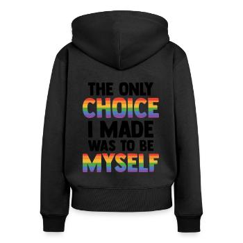 The Only Choice I Made Was To Be Myself Bisexual G - Frauen Premium Bio Zip Hoodie - Schwarz - Hinten - Julia (174cm)