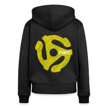 Vinyl Record Collector 45 RPM Spindle - Women's Premium Organic Zip Hoodie - black - Back - Julia (174cm)