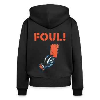 Fußball Sport Verein Rote Kartet Foul - Frauen Premium Bio Zip Hoodie - Schwarz - Hinten - Julia (174cm)