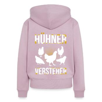 Hühner Versteher Geschenk - Frauen Premium Bio Zip Hoodie - Altrosa - Hinten - Julia (174cm)