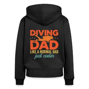 Diving Dad Scuba Diver Underwater Snorkeling Divin - Frauen Premium Bio Zip Hoodie - Schwarz - Hinten - Julia (174cm)