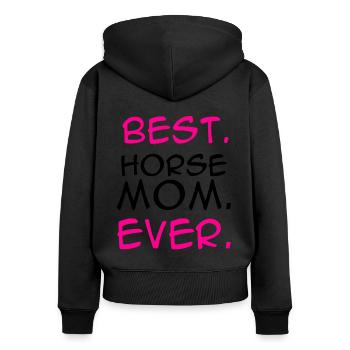Best Horse Mom Ever Horse Lover Equestrian Farmer - Frauen Premium Bio Zip Hoodie - Schwarz - Hinten - Julia (174cm)