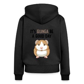 It's Guinea Be A Good Day Animal Lover Pet Owner C - Frauen Premium Bio Zip Hoodie - Schwarz - Hinten - Julia (174cm)