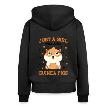 Less People More Guinea Pigs Guinea Pig Owner Anim - Frauen Premium Bio Zip Hoodie - Schwarz - Hinten - Julia (174cm)