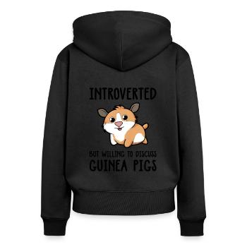 Introverted But Willing To Discuss Guinea Pigs Ani - Frauen Premium Bio Zip Hoodie - Schwarz - Hinten - Julia (174cm)